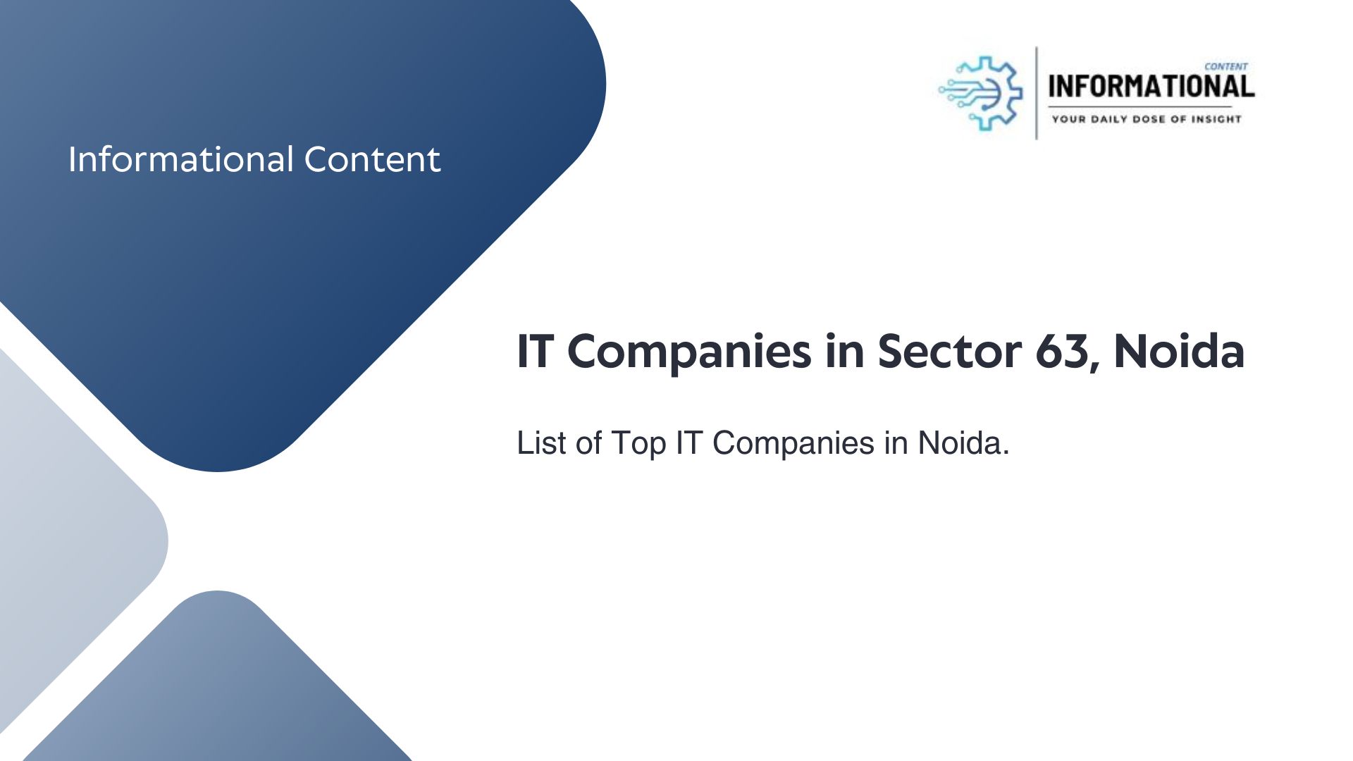 IT Companies in Sector 63, Noida